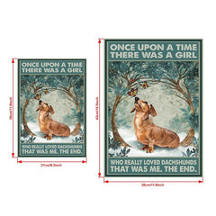 Girl Who Loved Dachshunds Canvas Art - No Frame
