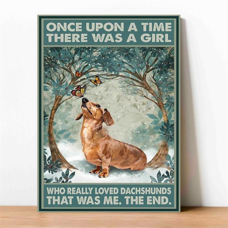 Girl Who Loved Dachshunds Canvas Art - No Frame