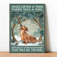 Girl Who Loved Dachshunds Canvas Art - No Frame