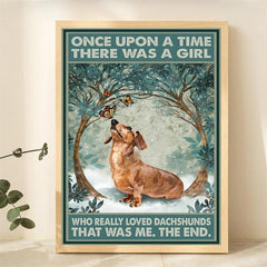 Girl Who Loved Dachshunds Canvas Art - No Frame