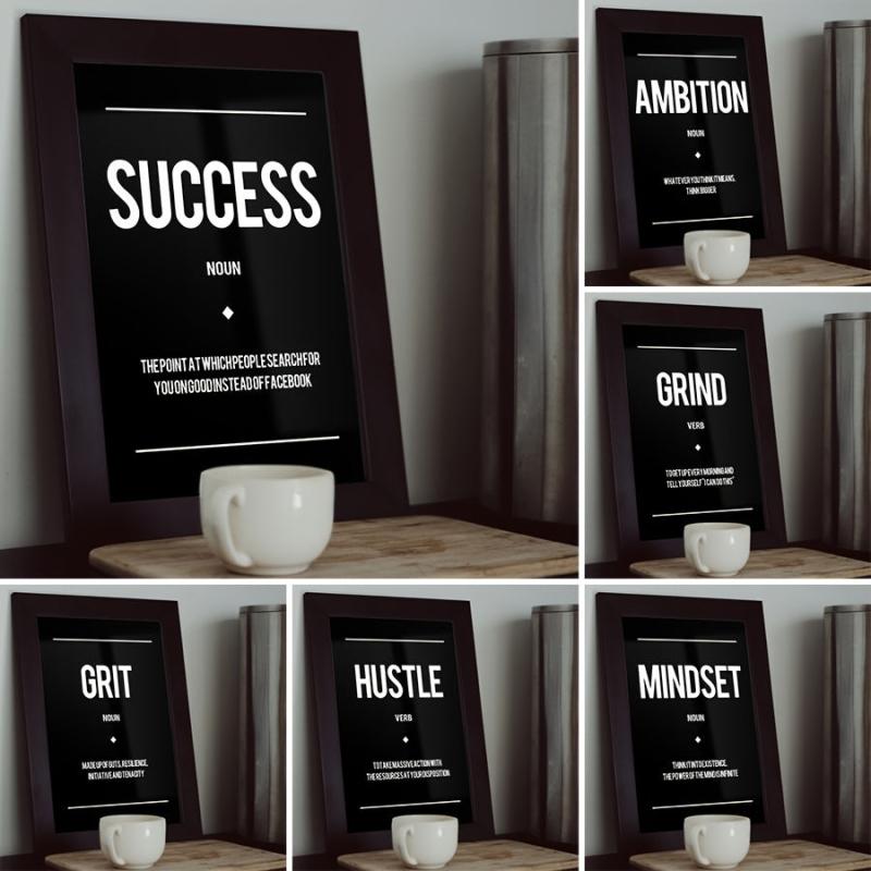 6pcs Motivational Quotes Posters Wall Art Office Classroom Decor