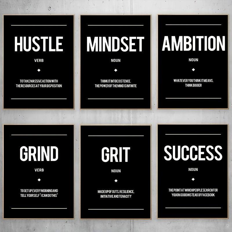 6pcs Motivational Quotes Posters Wall Art Office Classroom Decor