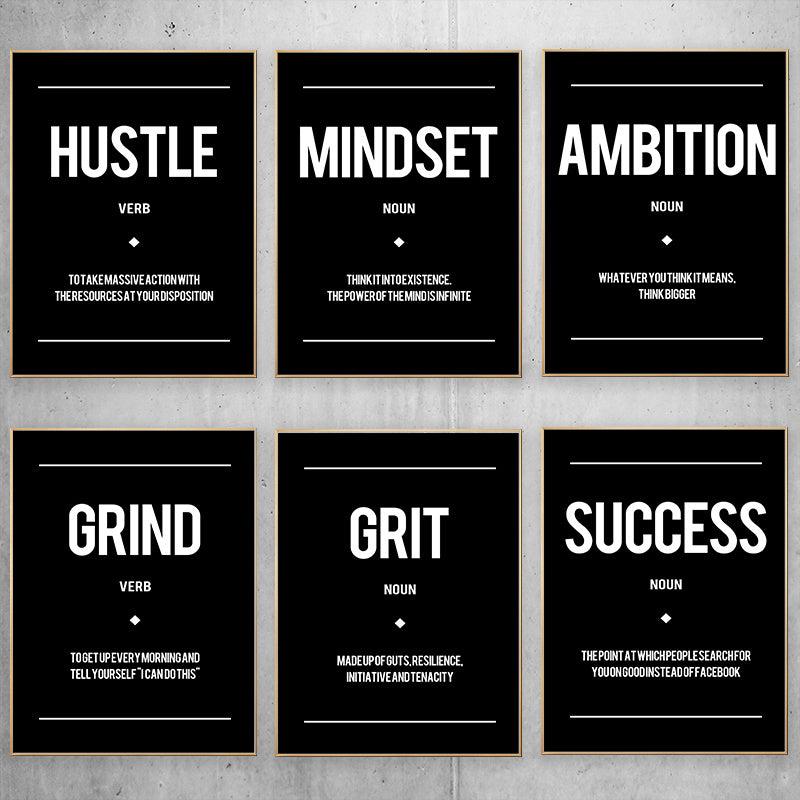 6pcs Motivational Quotes Posters Wall Art Office Classroom Decor
