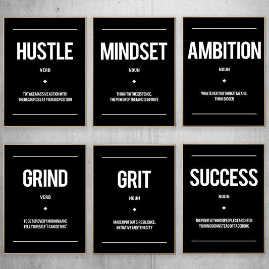 6pcs Motivational Quotes Posters Wall Art Office Classroom Decor