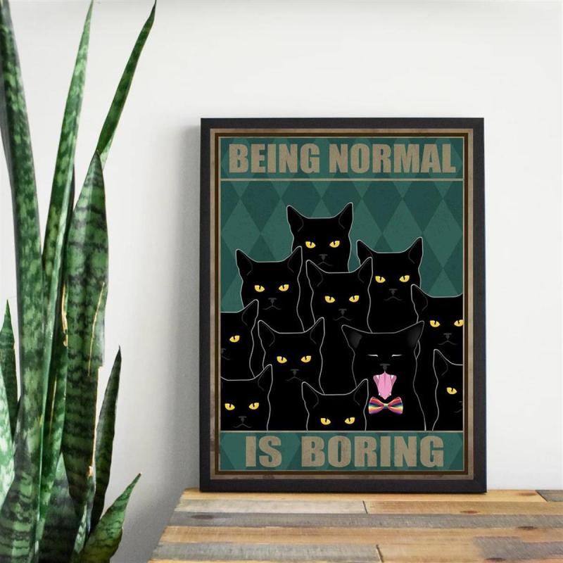 Retro Cat Canvas Print - Home Decor - Unframed Poster