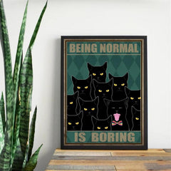Retro Cat Canvas Print - Home Decor - Unframed Poster