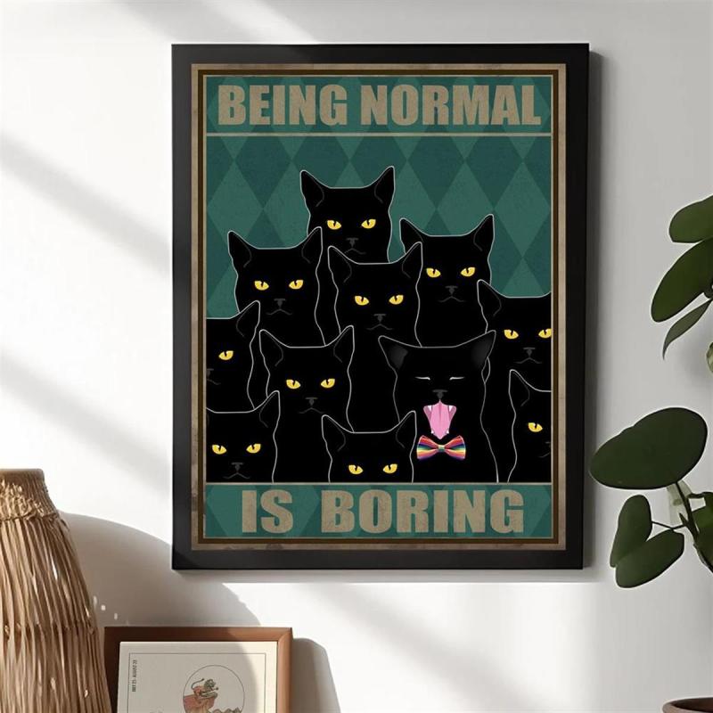 Retro Cat Canvas Print - Home Decor - Unframed Poster