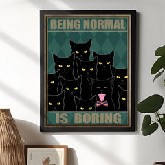 Retro Cat Canvas Print - Home Decor - Unframed Poster