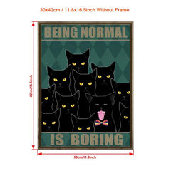 Retro Cat Canvas Print - Home Decor - Unframed Poster
