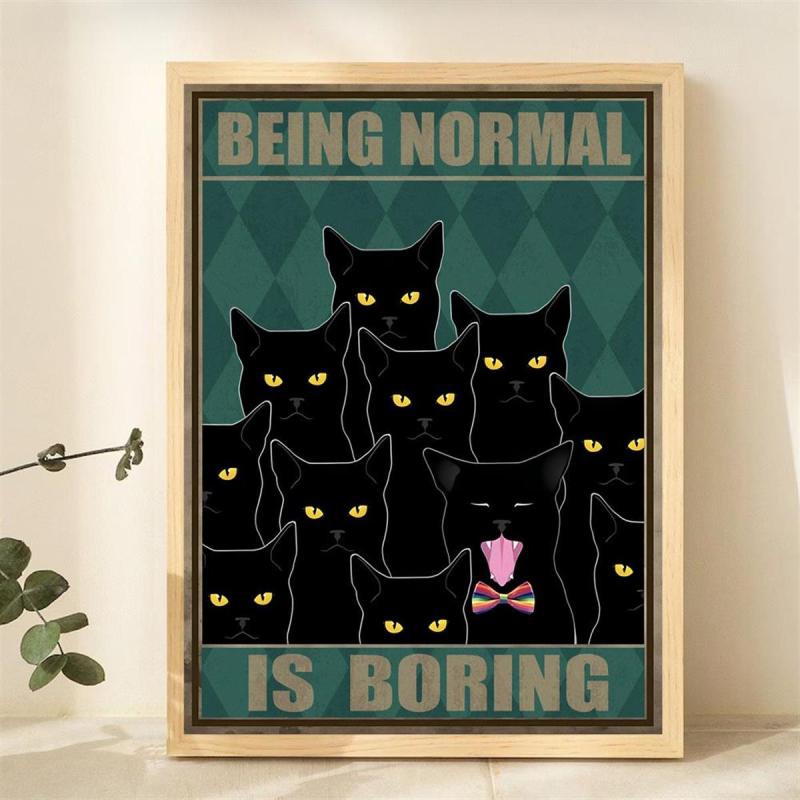 Retro Cat Canvas Print - Home Decor - Unframed Poster