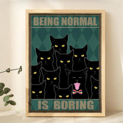 Retro Cat Canvas Print - Home Decor - Unframed Poster