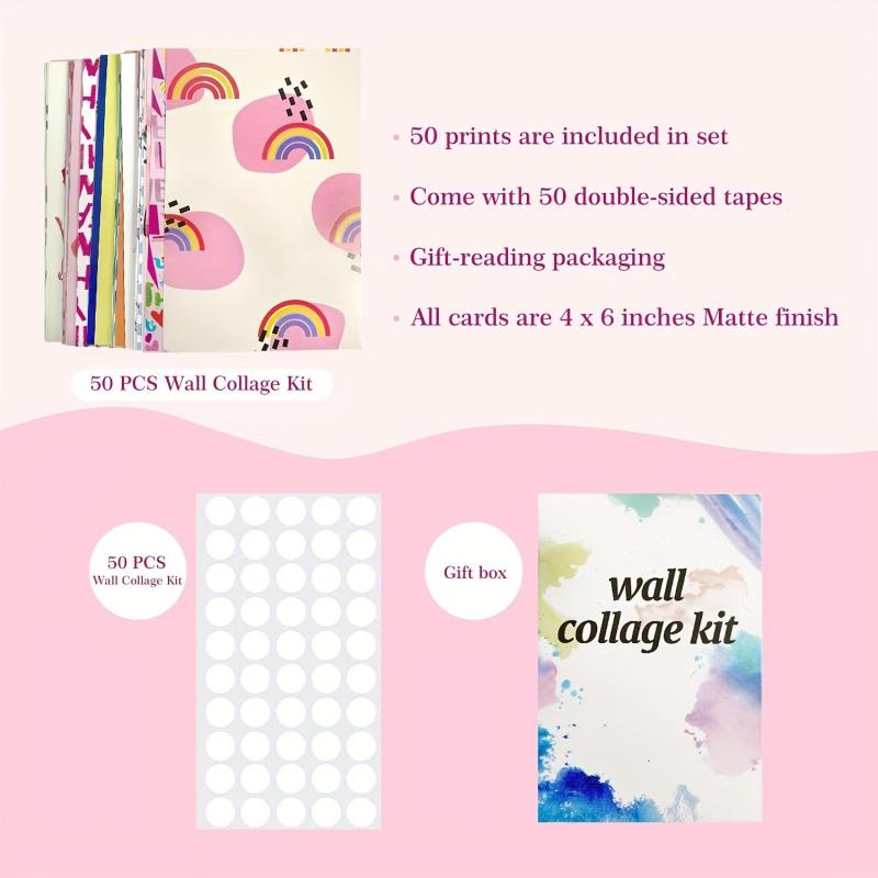 50pcs Wall Collage Kit 10x16 Preppy Room Decor for Teens