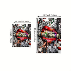 Red Lip Graffiti Canvas Painting Wall Artwork
