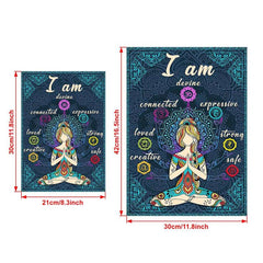 Retro Poster Canvas Print I Am Safe 7 Chakras Knowledge Yoga Meditation