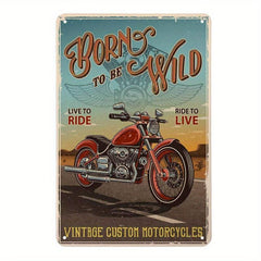 Motorcycle Racing Cat Poster Tin Sign Iron