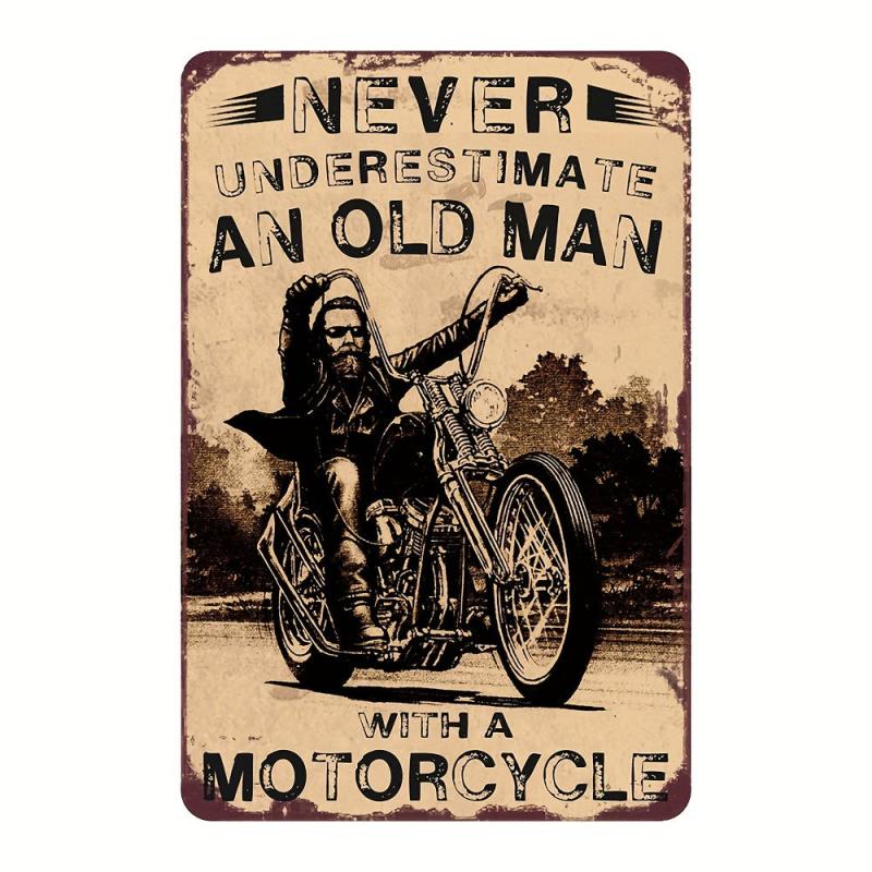 Motorcycle Racing Cat Poster Tin Sign Iron