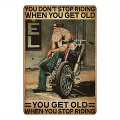 Motorcycle Racing Cat Poster Tin Sign Iron