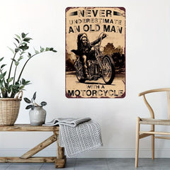 Motorcycle Racing Cat Poster Tin Sign Iron