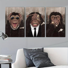 Monkey Wall Painting Canvas Print for Home Decor