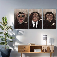 Monkey Wall Painting Canvas Print for Home Decor