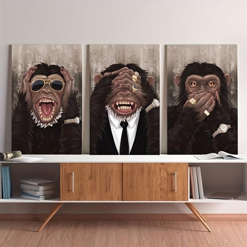 Monkey Wall Painting Canvas Print for Home Decor