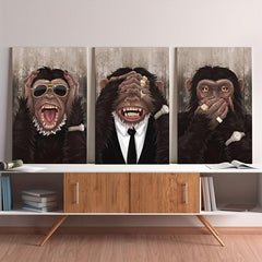 Monkey Wall Painting Canvas Print for Home Decor