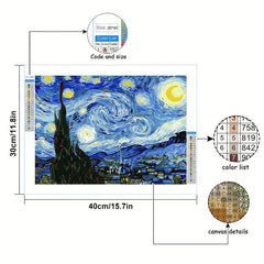 Starry Sky 5D Diamond Painting Kit DIY Full Drill Craft Home Wall Decor