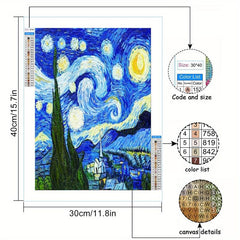 Starry Sky 5D Diamond Painting Kit DIY Full Drill Craft Home Wall Decor