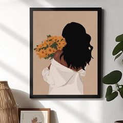 African American Woman Painting On Canvas Wall Art Modern Artwork