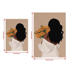 African American Woman Painting On Canvas Wall Art Modern Artwork