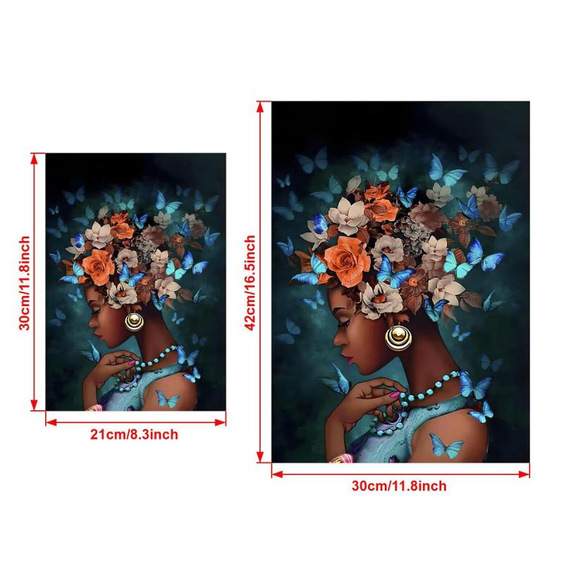 Abstract Canvas Painting Pretty Girl And Flower Butterfly Painting