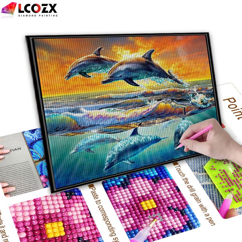 Sunset Dolphins Diamond Painting - Home Decor Kit
