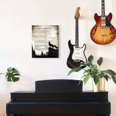 Inspirational Wolf Canvas Wall Art Christian Wolf Men Gift Picture Wall Decor
