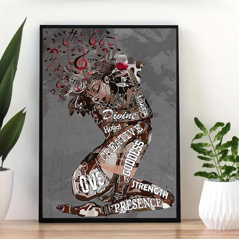 Abstract Girl Figure Canvas Painting Inspirational Wall Art