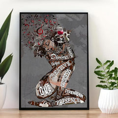 Abstract Girl Figure Canvas Painting Inspirational Wall Art