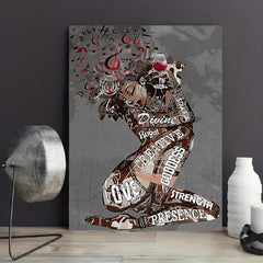 Abstract Girl Figure Canvas Painting Inspirational Wall Art