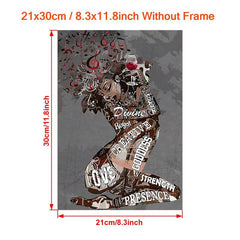 Abstract Girl Figure Canvas Painting Inspirational Wall Art