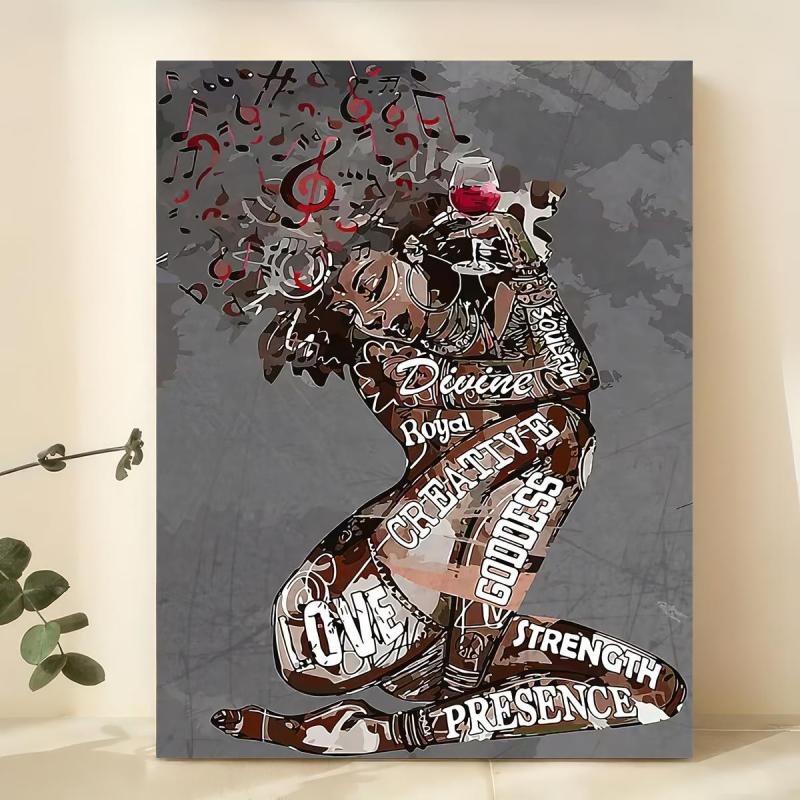 Abstract Girl Figure Canvas Painting Inspirational Wall Art