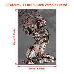Abstract Girl Figure Canvas Painting Inspirational Wall Art