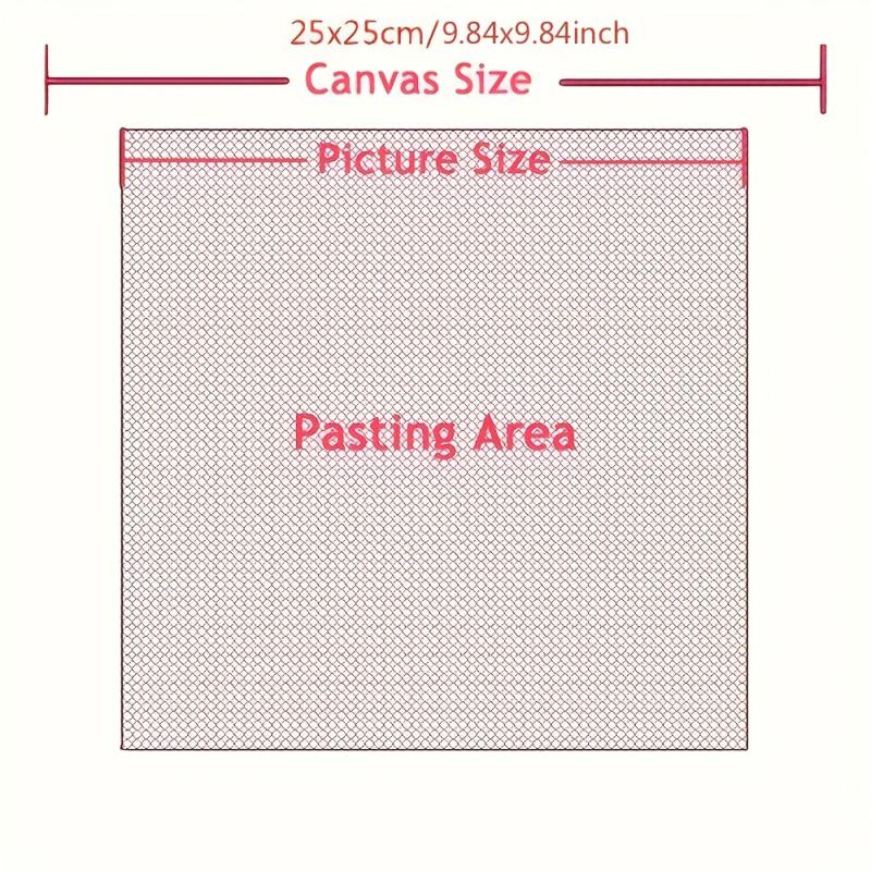 Diamond Painting Blank Grid Canvas 25x25cm