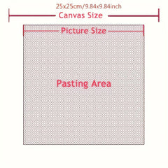 Diamond Painting Blank Grid Canvas 25x25cm
