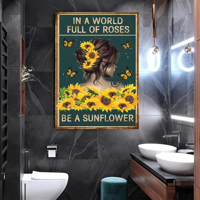 Sunflower Girl Canvas Poster Wall Art Home Decor Office Bedroom Living Room