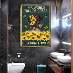 Sunflower Girl Canvas Poster Wall Art Home Decor Office Bedroom Living Room