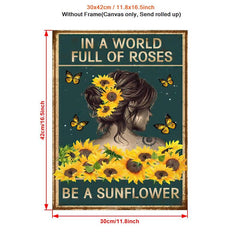 Sunflower Girl Canvas Poster Wall Art Home Decor Office Bedroom Living Room