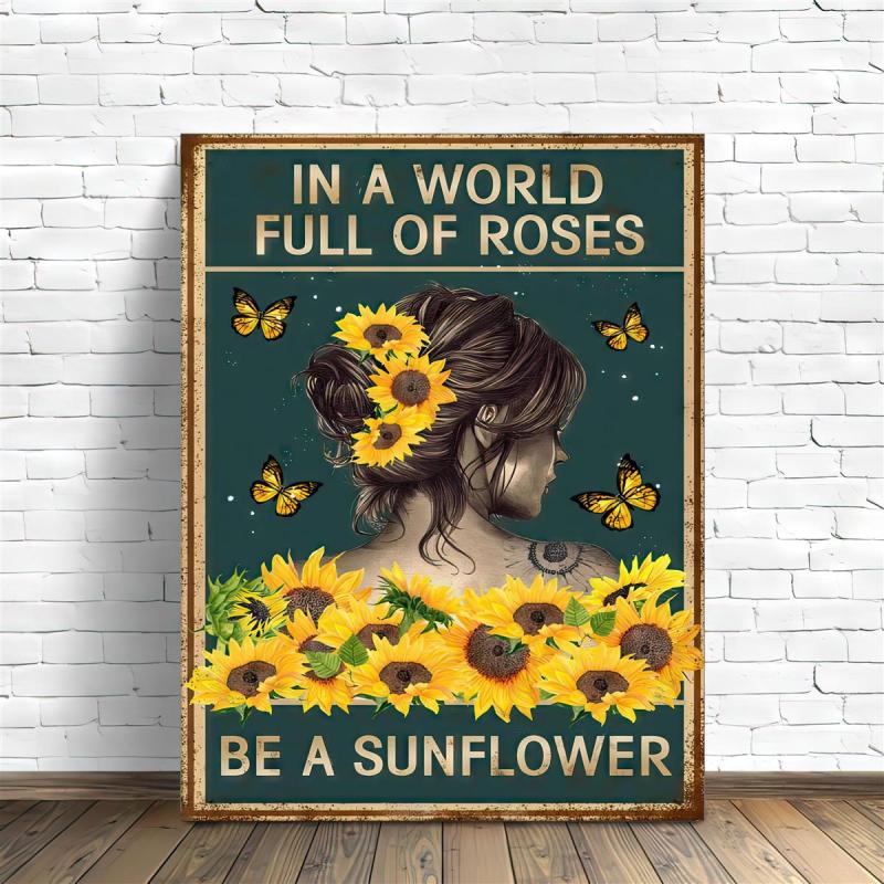 Sunflower Girl Canvas Poster Wall Art Home Decor Office Bedroom Living Room