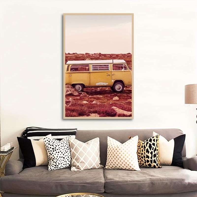 Yellow Bus Canvas Wall Art