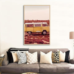 Yellow Bus Canvas Wall Art