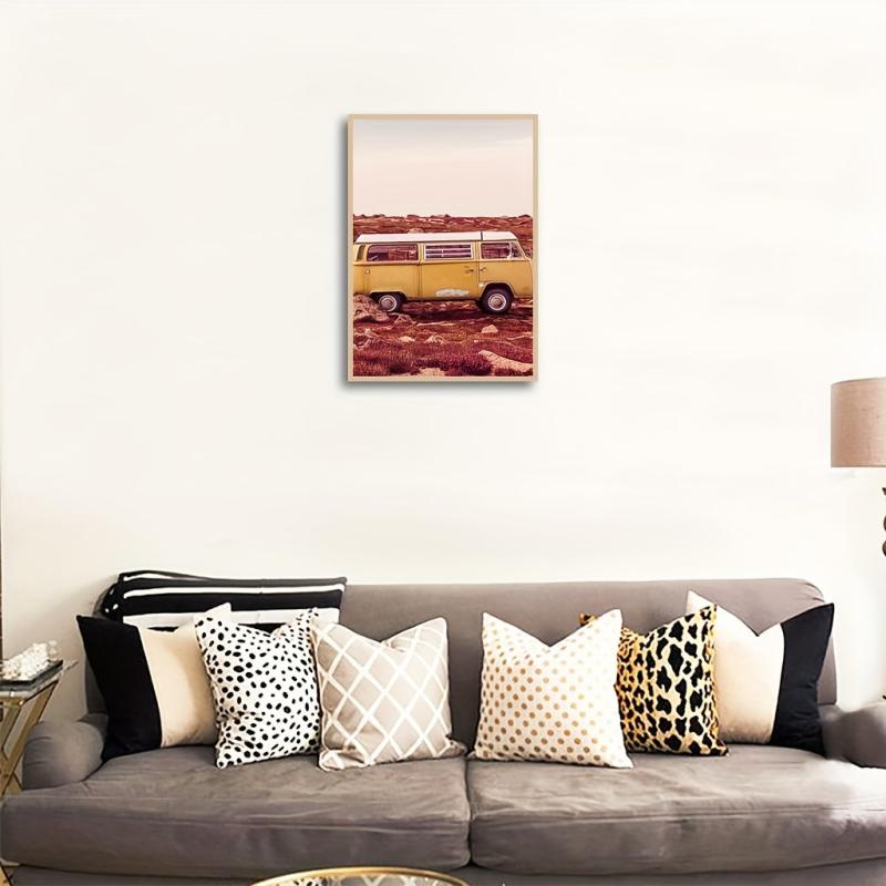 Yellow Bus Canvas Wall Art