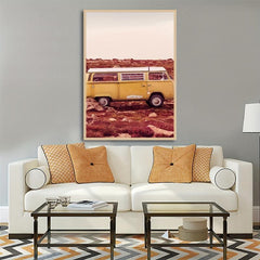 Yellow Bus Canvas Wall Art