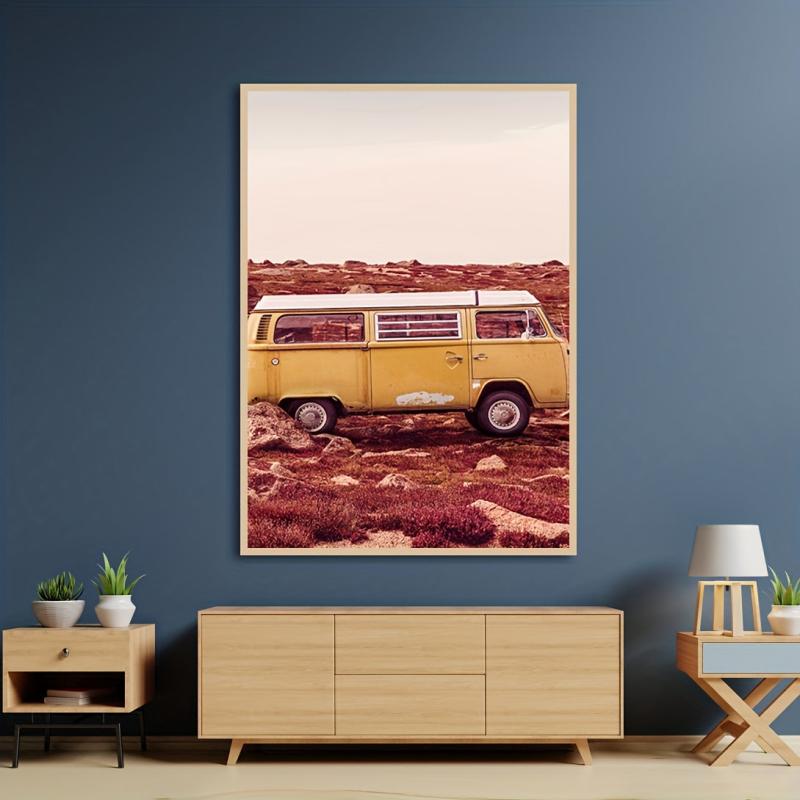 Yellow Bus Canvas Wall Art